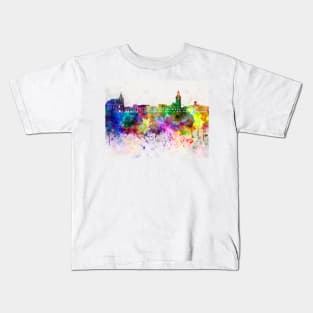 Brasov skyline in watercolor background Kids T-Shirt